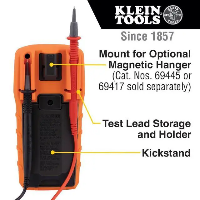 Alt view image 4 of 7 - MM325 Multimeter, Digital Manual-Ranging 600V AC/DC Voltage Tester, Tests Batteries, Current, Resistance, Diodes, and Continuity