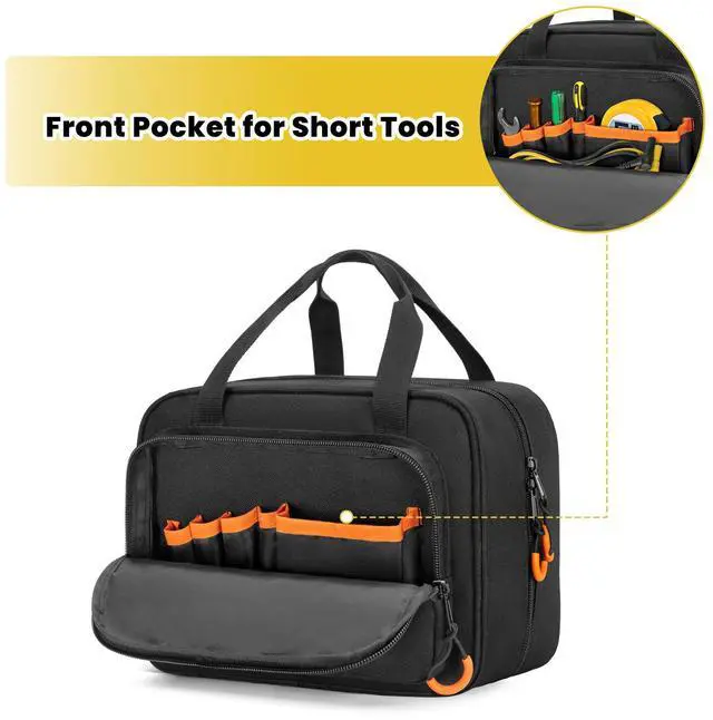 Alt view image 2 of 7 - Carrying Bag Compatible with Fluke Digital Multimeter/325 Clamp Multimeter, Electric Tester Tool Storage Bag with Multiple Pockets for Electrician (Bag Only)