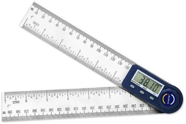 Main image of Digital Angle Finder,2 in 1 Digital Protractor, 7 inch / 200mm Stainless Steel Digital Angle Ruler with Zeroing and Locking Function