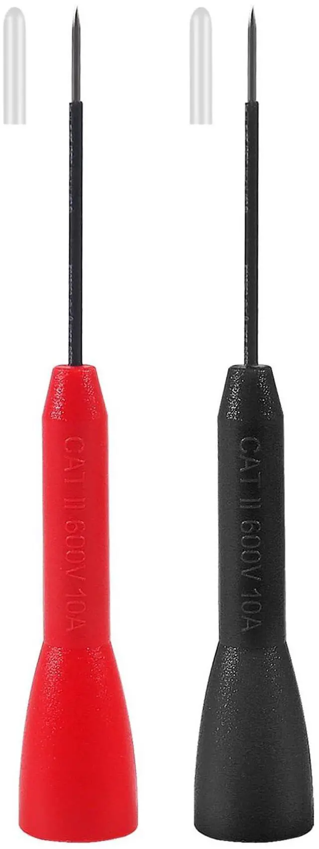 Alt view image 7 of 7 - 4 Pack 2mm Extended Needle Test Probes, 600V/10A Non-Destructive Insulation Wire Piercing Needle Stainless Steel Extra Thin Electrical Needle multimeter Probe for Fluke Meter Test Lead