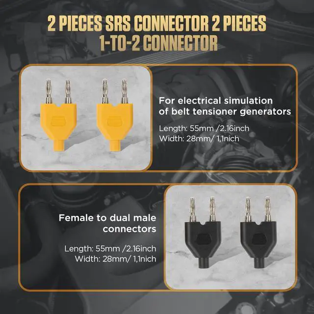 Alt view image 6 of 7 - 68PCS Multimeter Test Leads Kit, Test Leads with Replaceable Wire Piercing Probes, 32A/1000V Alligator Clips, Banana Plug Adapters, Jumpers, Extension Male to Female Connector 4mm Banana Plug