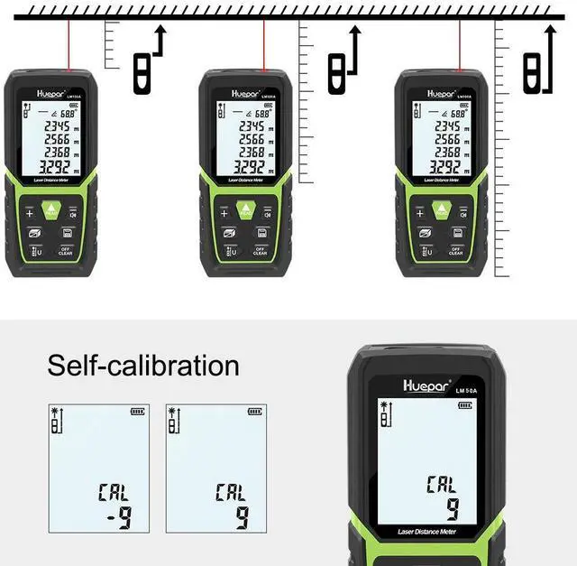 Alt view image 5 of 7 - Laser Distance Measure 165Ft with Li-ion Battery & Electric Angle Sensor, Backlit LCD Laser Measure Ft/in/M with High Accuracy Multi-Measurement Modes, Pythagorean, Distance, Area&Volume-LM50A