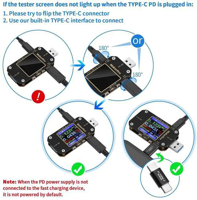 Alt view image 7 of 7 - USB Multimeter USB Voltmeter Ammeter Load Tester USB Voltage Current PD Battery Power Capacity Charger Type C Meter Tester LCD Display Cable Resistance QC2.0/3.0/4.0 N10 1.44 Inch Screen