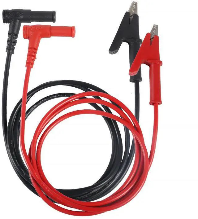 Main image of 2pcs Multimeter Test Leads Banana Plug Right Angle to Alligator Clips Soft Test Cable Wires for Electrical Testing 3.3ft / 1m