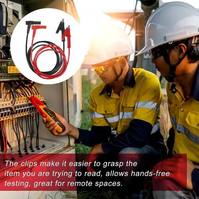 Alt view image 5 of 7 - 2pcs Multimeter Test Leads Banana Plug Right Angle to Alligator Clips Soft Test Cable Wires for Electrical Testing 3.3ft / 1m
