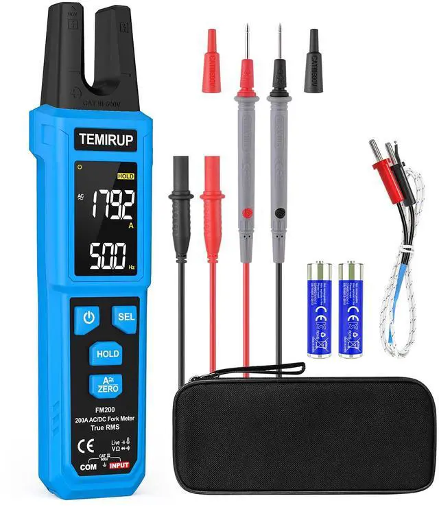 Main image of Digital Clamp Meter Multimeter with U-Shaped Jaw for AC/DC Current & Voltage, Auto-ranging 4000 Counts Voltage Tester with Large LCD Backlight, Measuring Temperature Continuity Diode NCV