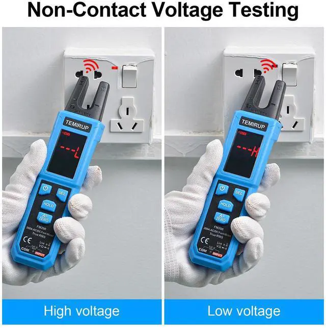Alt view image 3 of 7 - Digital Clamp Meter Multimeter with U-Shaped Jaw for AC/DC Current & Voltage, Auto-ranging 4000 Counts Voltage Tester with Large LCD Backlight, Measuring Temperature Continuity Diode NCV