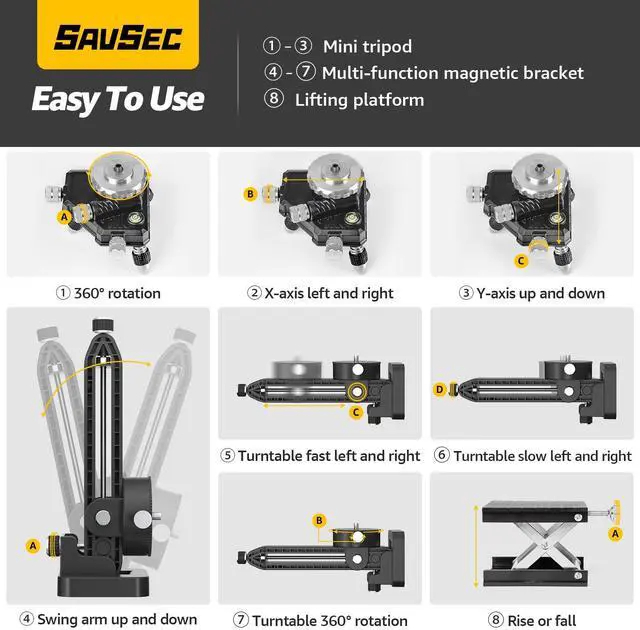 Alt view image 7 of 7 - Laser Level 360 Self Leveling, Rechargeable (Up to 37H) 4D Lazer Leveler Tool Kit, 16 Lines Green Leveler Tool Rechargeable/Stepless Dimming/Remote Control/Switchable for Home & Outdoor