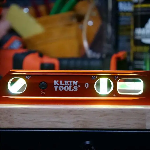 Alt view image 7 of 7 - 935RBLT Level, 9-Inch Lighted Torpedo Level with Magnet, 0/45/90 Degree Vials and V-Groove, Water and Impact Resistant, High-Visibility