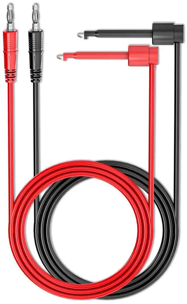 Main image of 2PCS 4mm Banana Plug to Test Hook Clips Test Leads Copper Soft Cable Wires for Multimeter Electrical Testing 500V 5A