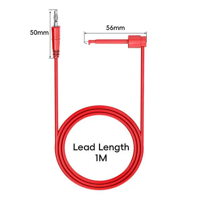 Alt view image 2 of 5 - 2PCS 4mm Banana Plug to Test Hook Clips Test Leads Copper Soft Cable Wires for Multimeter Electrical Testing 500V 5A