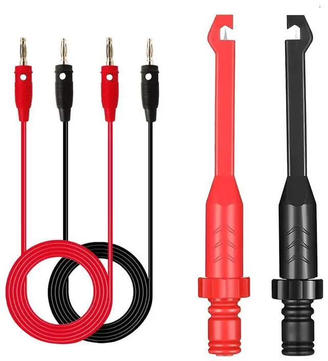 Main image of 2PCS Multimeter Test Leads Set Electric Wire Piercing Probe Clip, Automotive Insulation Back Probes with 4mm Banana Plug Test Leads for for Diagnostic Electrical Testing