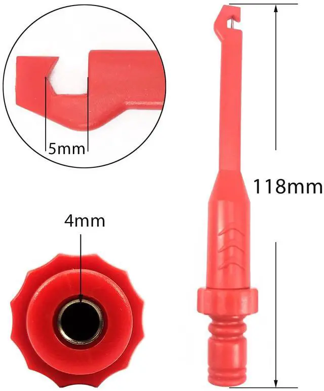 Alt view image 2 of 4 - 2PCS Multimeter Test Leads Set Electric Wire Piercing Probe Clip, Automotive Insulation Back Probes with 4mm Banana Plug Test Leads for for Diagnostic Electrical Testing