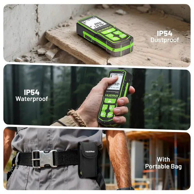 Alt view image 7 of 7 - Professional Bluetooth Laser Measuring Tool with APP, 200ft, Fathers Day Dad Gifts, ±1/16" High Accuracy, Rechargeable Green Beam Laser Distance Meter, IP54 Durable for Home & Construction
