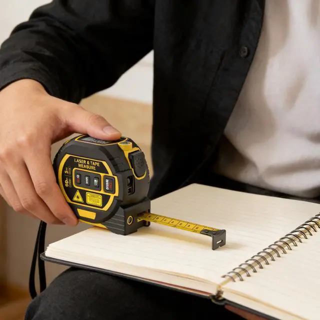 Alt view image 5 of 7 - 3-in-1 Laser Tape Measure, Digital Tape Measure with Laser Distance Measuring Tool, LCD Display, Electronic Measuring Tape for Home, Construction and Engineering, laserpower<1mW