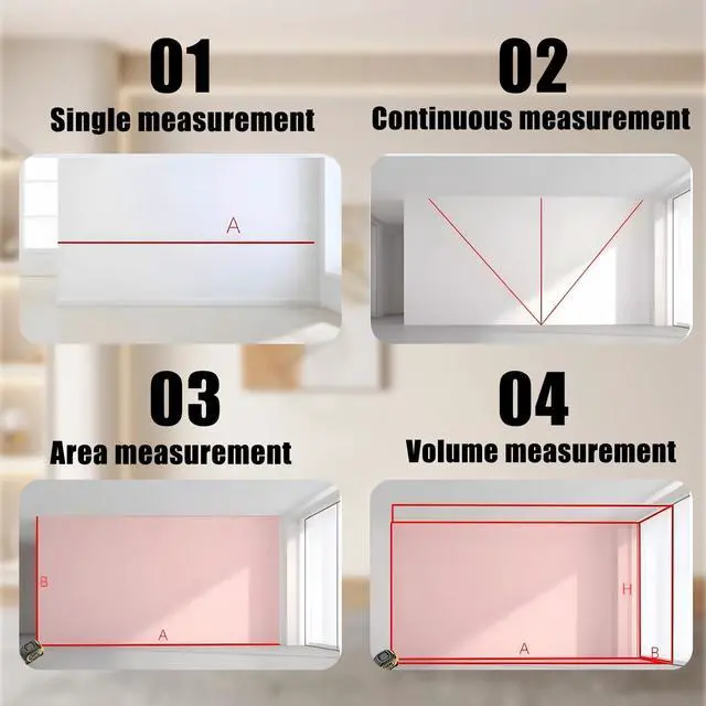Alt view image 6 of 7 - 3-in-1 Laser Tape Measure, Digital Tape Measure with Laser Distance Measuring Tool, LCD Display, Electronic Measuring Tape for Home, Construction and Engineering, laserpower<1mW