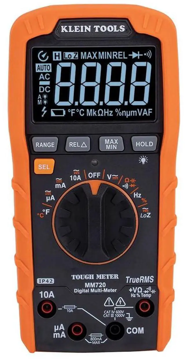 Main image of MM720 Digital Multimeter, Auto-Ranging TRMS, Low Impedance (LoZ), 1000V AC/DC Voltage, 10A AC/DC Current, 60 MOhms Resistance