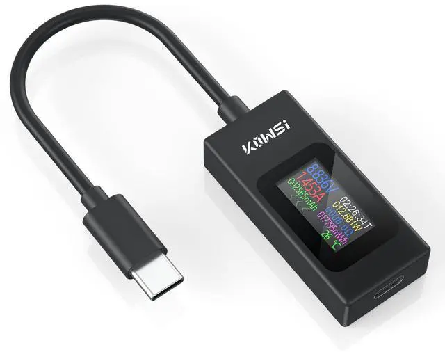Main image of USB C Tester Power Meter 4-30V 0-6.5A Digital Multimeter, Type C Voltage and Current Tester Meter, Power Capacity, Working Time Ammeter Voltmeter USB Cable Charger Detector (Classic Version)