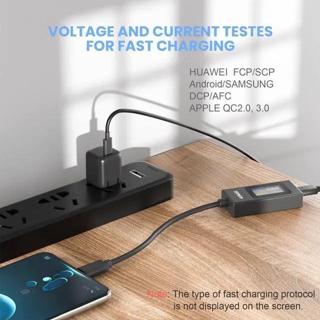 Alt view image 2 of 7 - USB C Tester Power Meter 4-30V 0-6.5A Digital Multimeter, Type C Voltage and Current Tester Meter, Power Capacity, Working Time Ammeter Voltmeter USB Cable Charger Detector (Classic Version)