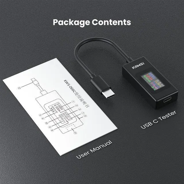 Alt view image 7 of 7 - USB C Tester Power Meter 4-30V 0-6.5A Digital Multimeter, Type C Voltage and Current Tester Meter, Power Capacity, Working Time Ammeter Voltmeter USB Cable Charger Detector (Classic Version)
