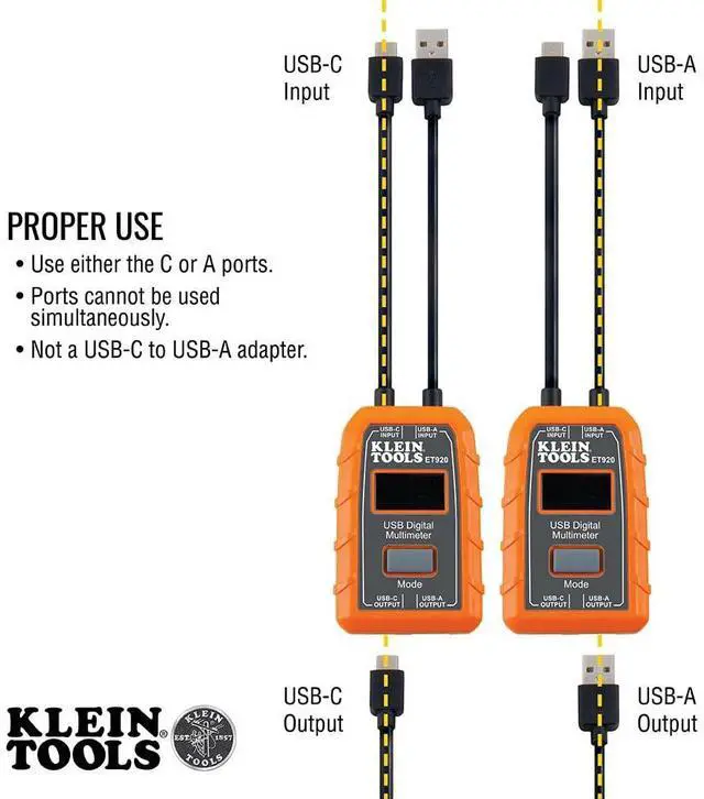 Alt view image 3 of 7 - ET920 USB Power Meter, USB-A and USB-C Digital Meter for Voltage, Current, Capacity, Energy and Resistance
