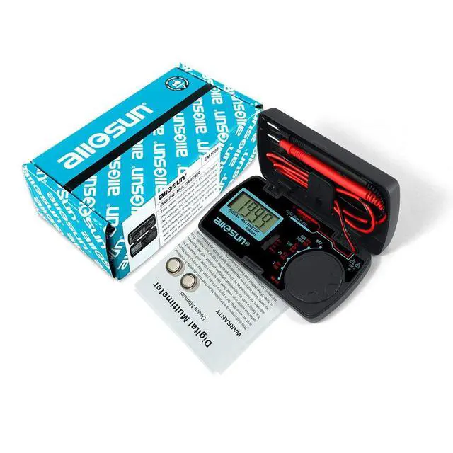 Alt view image 6 of 7 - Manual Range Mini Digital Multimeter 6 Functions Handheld Folding Voltmeter 3-1 2 Digit Pocket DMM DC/AC DC Ammeter Ohm Continuity Diode Tone Tester EM3081