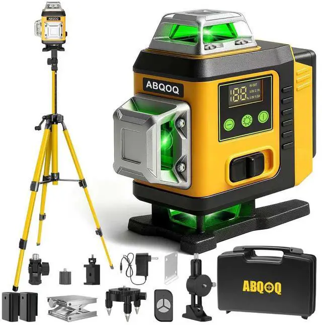 Main image of Laser Level - Laser Level 360 Self Leveling with Tripod, 4 x 360 Lazer Leveler Tool Green Line Laser for Ground Leveling, 16 Line Laser Level for Picture Hanging, Measuring, Construction