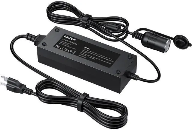Main image of AC to DC Converter 10A/120W/7.78FT/110V to12V Converter, Car Cigarette Lighter Adapter, AC/DC Power Supply Adapter Transformer for Inflator, Car Refrigerator, and Other Car Devices