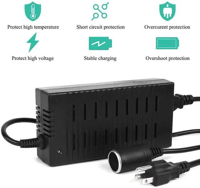 Alt view image 4 of 7 - AC to DC Converter, JRing 110-220V to 12V 15A 180W Car Cigarette Lighter Socket Power Adapter for Car Refrigerator Car Vacuum Tire Inflator and Other Car Devices