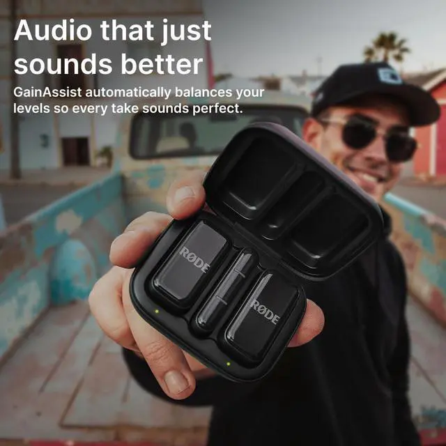 Alt view image 4 of 7 - Wireless Micro - Compact Wireless Microphone, Two Mics with Charge Case for Smartphone Content Creation - USB-C, Black