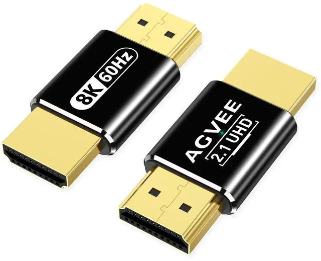 Main image of 2 Pack 8K Male to Male HDMI Adapter, 8K@60HZ HDR HDMI 2.1 Coupler Converter Extension Connetor, Aluminium Alloy Shell for HDTV Roku Stick, Switch, Xbox One, PS4, PC, Black
