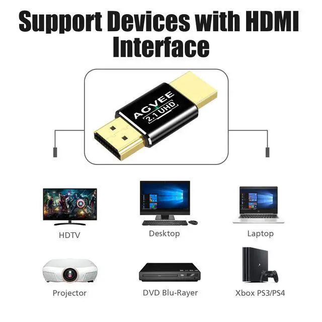 Alt view image 6 of 7 - 2 Pack 8K Male to Male HDMI Adapter, 8K@60HZ HDR HDMI 2.1 Coupler Converter Extension Connetor, Aluminium Alloy Shell for HDTV Roku Stick, Switch, Xbox One, PS4, PC, Black