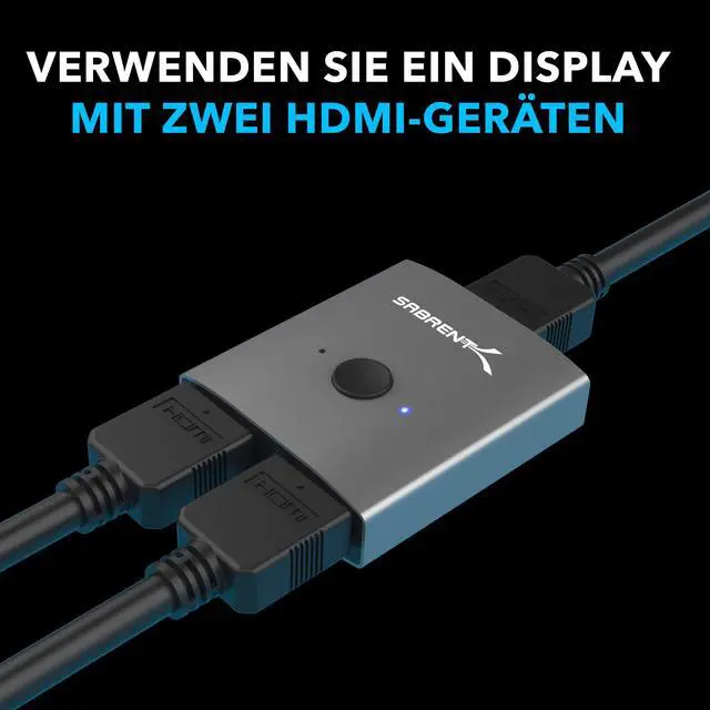 Alt view image 2 of 6 - HDMI Switch, 4K@60Hz HDMI Switcher, Splitter 2 in 1 Out, Supports HDR, 3D, Dolby, Compatible with Laptops, PC, Xbox Series, PS5 / PS4, Projector, and More (DA-HSW2)