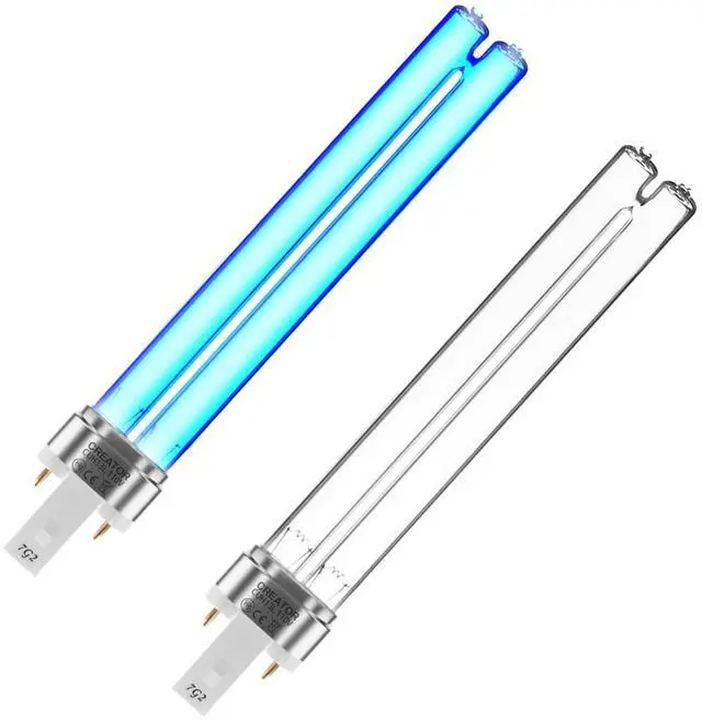 Main image of 2 Pack 13 Watts UV UVC G23 Base Germicidal Ultraviolet Light Bulb Compatible w/Jebao Pond Sunsun Grech, UV Light for Pond