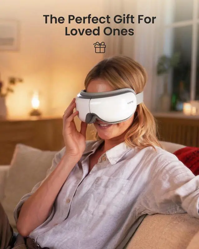 Alt view image 2 of 7 - Fathers Day Dad Gifts, Eye Massager with Heat, FSA Eligible HSA, Eye Mask for Head Tension, Birthday Gifts for Men Women Mom Husband, Sleep Mask for Eye Strain and Dry Eyes, Eyeris 1