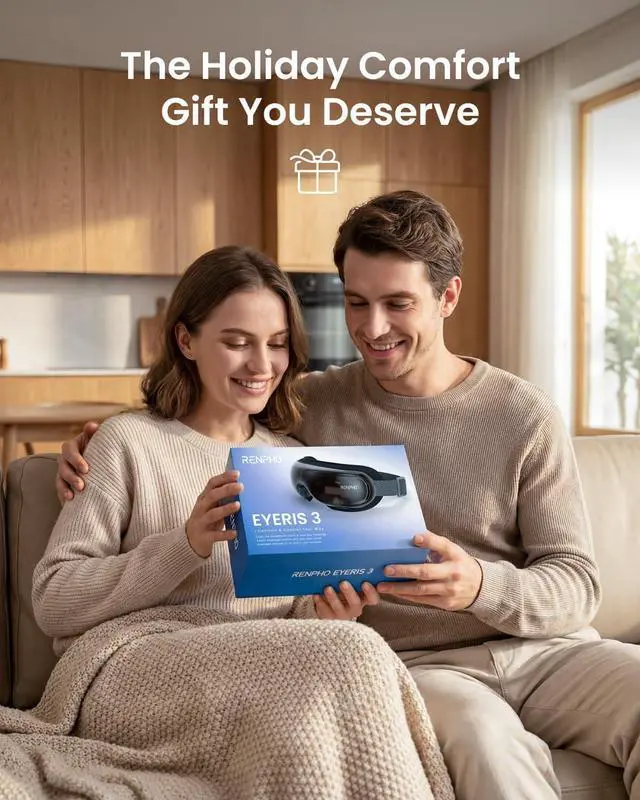 Alt view image 7 of 7 - Eye Massager with Heat and Cooling Voice Control, Birthday Gifts for Women Men, FSA Eligible HSA, Massaging Eye Mask for Dry Eyes Head Tension and Stress Relief - Eyeris 3