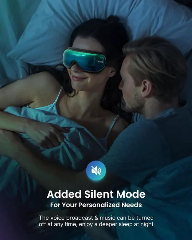 Alt view image 4 of 7 - Eyeris 1V Eye Massager with Voice Control, Heated Eye Mask, Smart Sleep Mask, Eye Care with Bluetooth Music, Birthday Fathers Day Dad Gifts for Men Women Husband