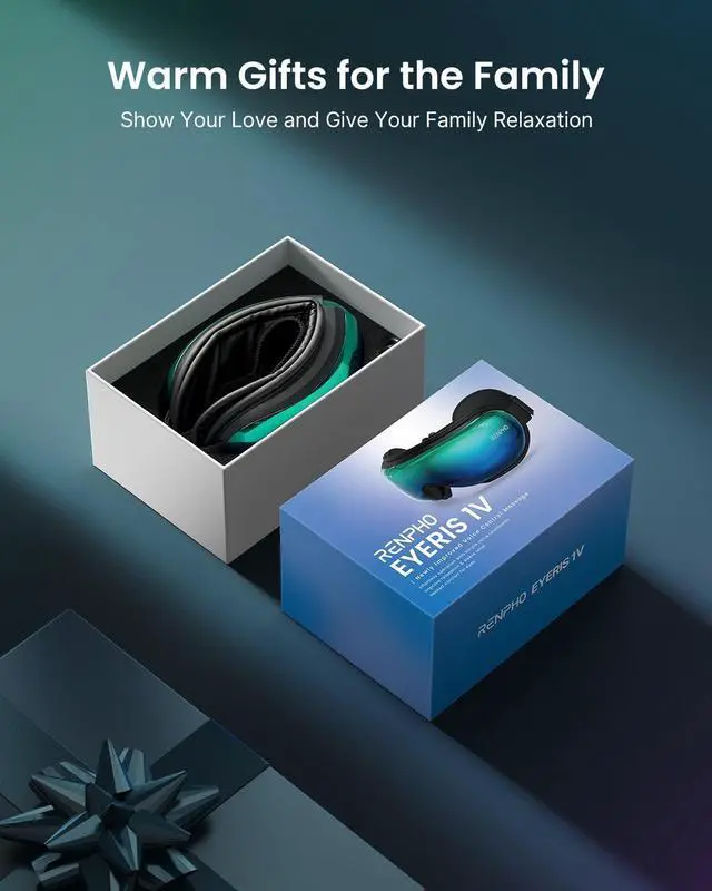 Alt view image 7 of 7 - Eyeris 1V Eye Massager with Voice Control, Heated Eye Mask, Smart Sleep Mask, Eye Care with Bluetooth Music, Birthday Fathers Day Dad Gifts for Men Women Husband