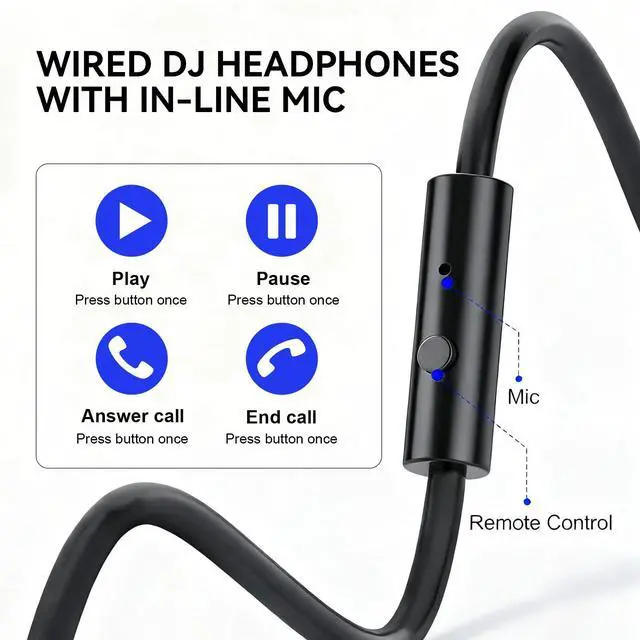 Alt view image 5 of 7 - Hi-Res Over Ear Headphones for Studio Monitoring and Mixing, Sound Isolation, Protein Leather Earcups, 50mm Driver Unit, Wired Headphones for AMP Guitar Keyboard (Pro-50 Black)