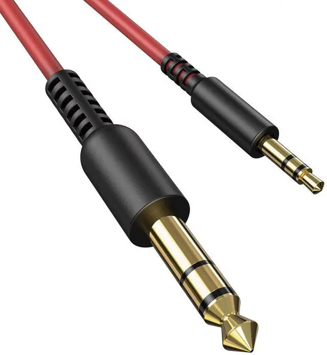 Alt view image 7 of 7 - 6.35mm to 3.5mm 6.6-9.8FT Stereo Adapter Cable Compatible with AMPs, Electronic Keyboards, Mixers, Guitars and Pro10/Pro30/Pro50 Headphones of OneOdio-Red