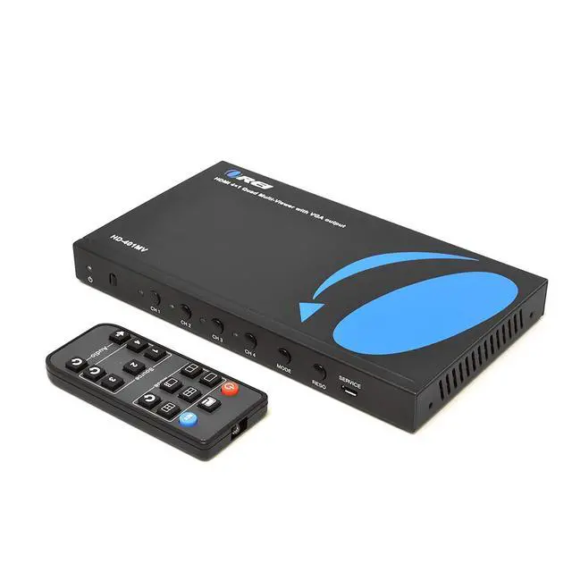 Alt view image 4 of 7 - Quad Multi Viewer 4 in 1 Out HDMI Switcher 4 Ports Seamless Switcher and IR Remote Support 1080P for PS4/PC/DVD/Security Camera, HDMI Switch VGA Output - HD-401MV