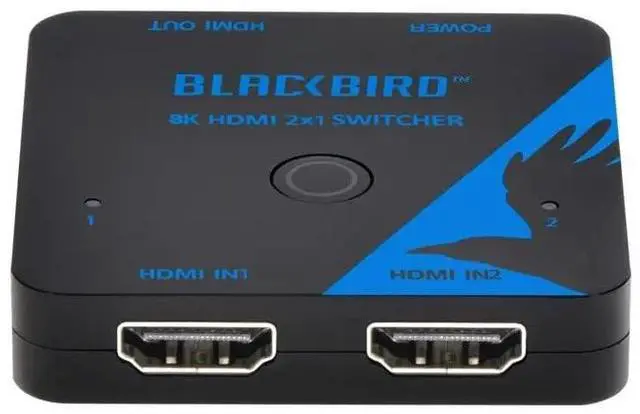 Alt view image 2 of 6 - 2x1 HDMI Switch, 8K@60Hz, 4K@120Hz, 48Gbps, HDMI 2.1, HDCP 2.3, HDR10+ and Dolby Vision, Low Latency Support, for HDTV, Xbox, PS5/4/3, Blu-Ray Player, Fire TV, Roku - Blackbird Series