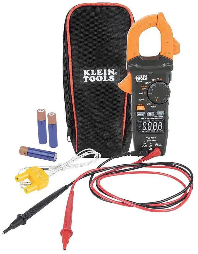 Main image of CL390 AC/DC Digital Clamp Meter, Auto-Ranging, 400 Amp, NCVT Tester, Hi-Viz LCD Display, TRMS, Continuity Resistance, Temperature and More