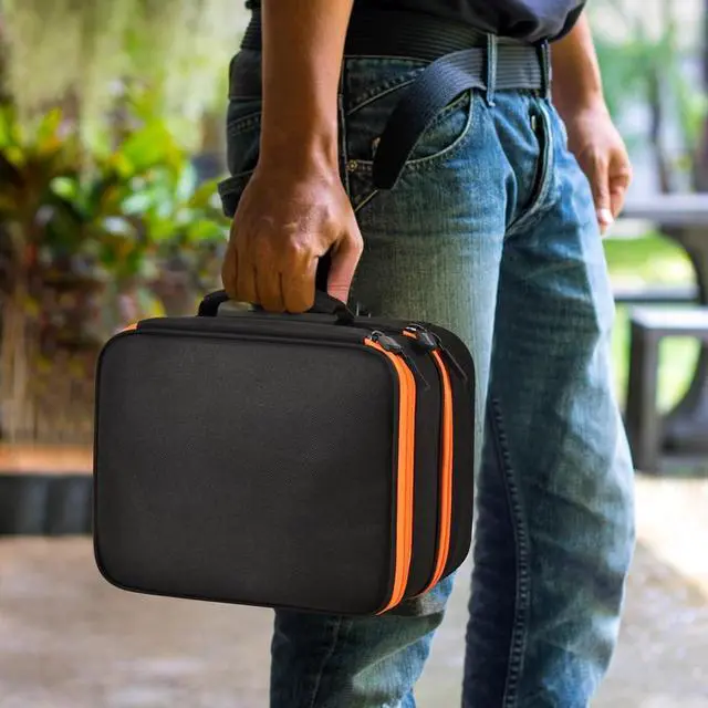 Alt view image 7 of 7 - Electrical Tester Case Bag for Klein Tools ET310 RT250 GFCI Outlet Tester Digital Multimeter, Clamp Meter Ballistic Nylon Organizer for Electricians (Black)