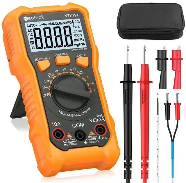 Main image of 2000 Counts Digital Multimeter Voltmeter Tester with NCV, LCD for AC/DC Voltage&Current, Resistance, Capacitance, Live Wire, Frequency, Temperature, Duty Cycle, Continuity, Diode Measuring