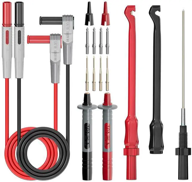 Main image of Multimeter Automotive Test Leads Kit with Wire Piercing Clip Puncture Probes 4mm Banana Plug Extension Test Cable Set