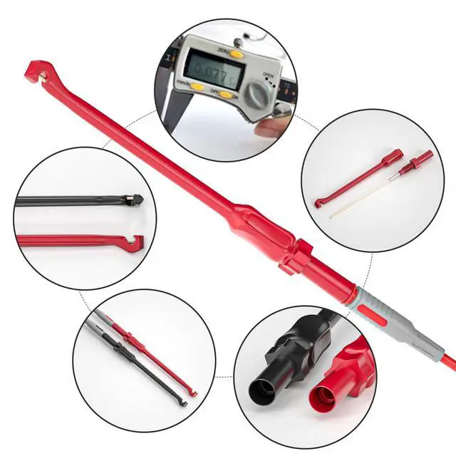 Alt view image 6 of 7 - Multimeter Automotive Test Leads Kit with Wire Piercing Clip Puncture Probes 4mm Banana Plug Extension Test Cable Set