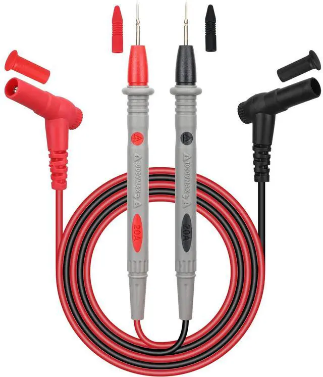 Main image of 2-Piece Multimeter Test Probes, CAT III 1000V 20A Multi Meter Test Leads Kit, Ultra-Sharp Alloy Probe Tips, Voltmeter Leads, Multimeter Lead for Electrical Testing