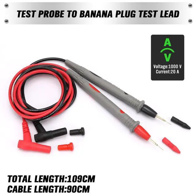 Alt view image 4 of 6 - 2-Piece Multimeter Test Probes, CAT III 1000V 20A Multi Meter Test Leads Kit, Ultra-Sharp Alloy Probe Tips, Voltmeter Leads, Multimeter Lead for Electrical Testing