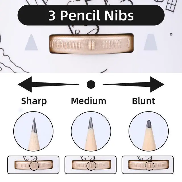 Alt view image 4 of 7 - Rechargeable Electric Pencil Sharpener, Fully Automatic Pencil Sharpener for 7-11.5mm Pencils, Hands-Free Sharpener for Colored Pencils, Auto in&Out, Adjustable Pencil Nibs (Silver)